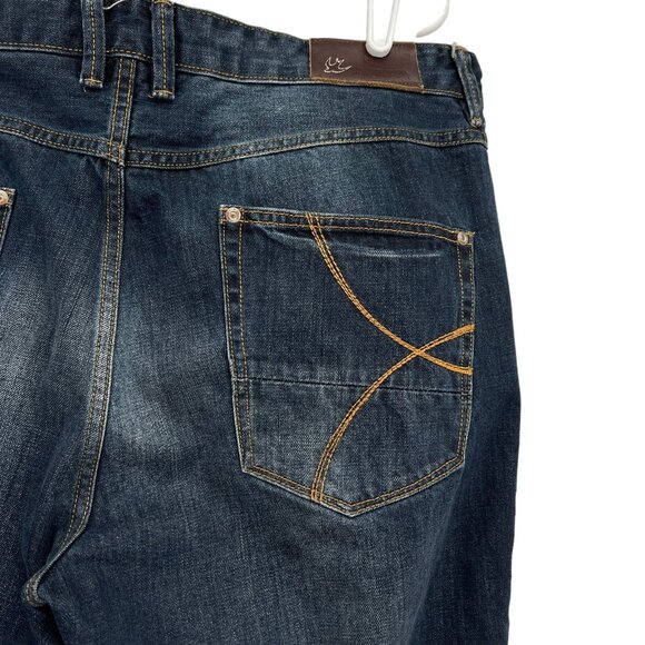 RJR Rocha John Men's Straight Leg Mid Rise Regular Buttons Blue Jeans Size 40x32 - Picture 7 of 14